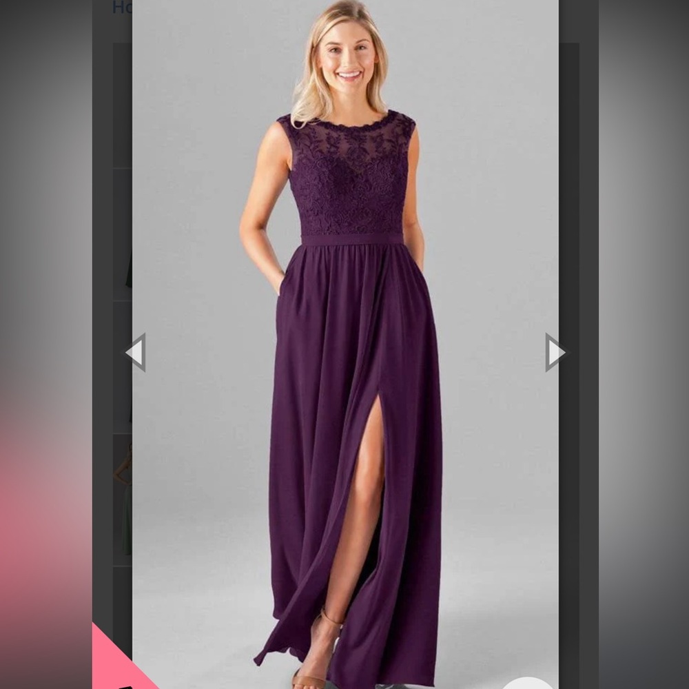 Elegant Purple Lace Evening Gown